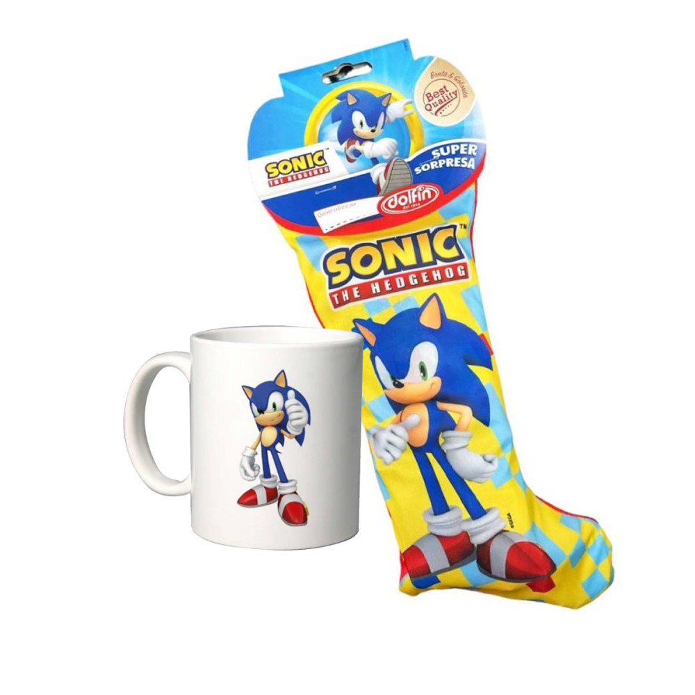 Calza della Befana Sonic 190g + tazza personalizzabile