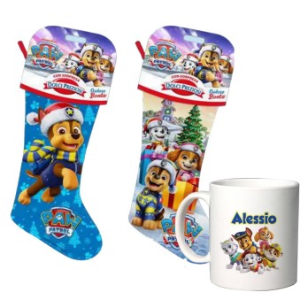 Calza della Befana Paw Patrol 170 g + tazza personalizzabile
