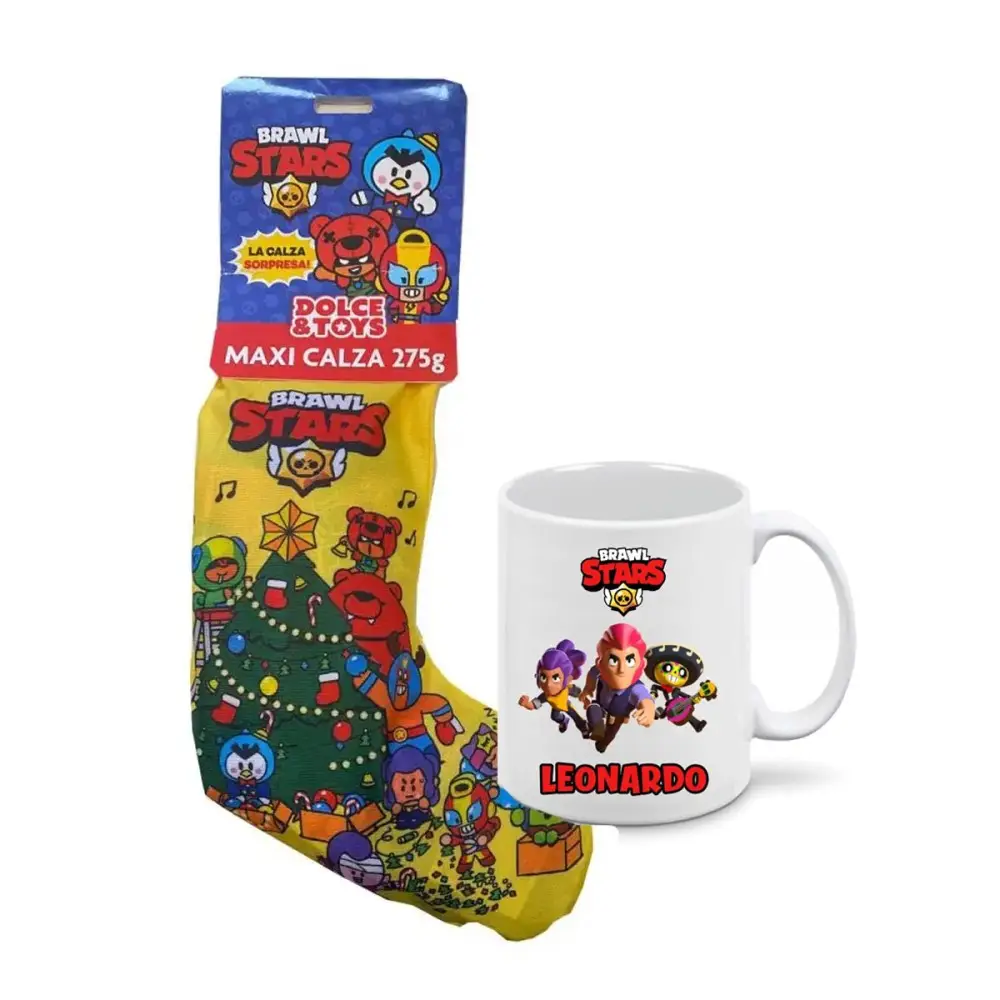 Calza della Befana Brawl Stars 275g + tazza personalizzabile