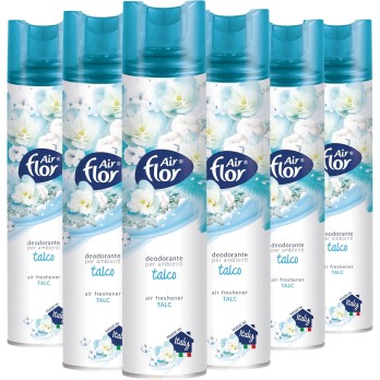 AIR FLOR | Profumatore per Ambienti Spray a Base Acquosa, Talco, 6 x 300 ml