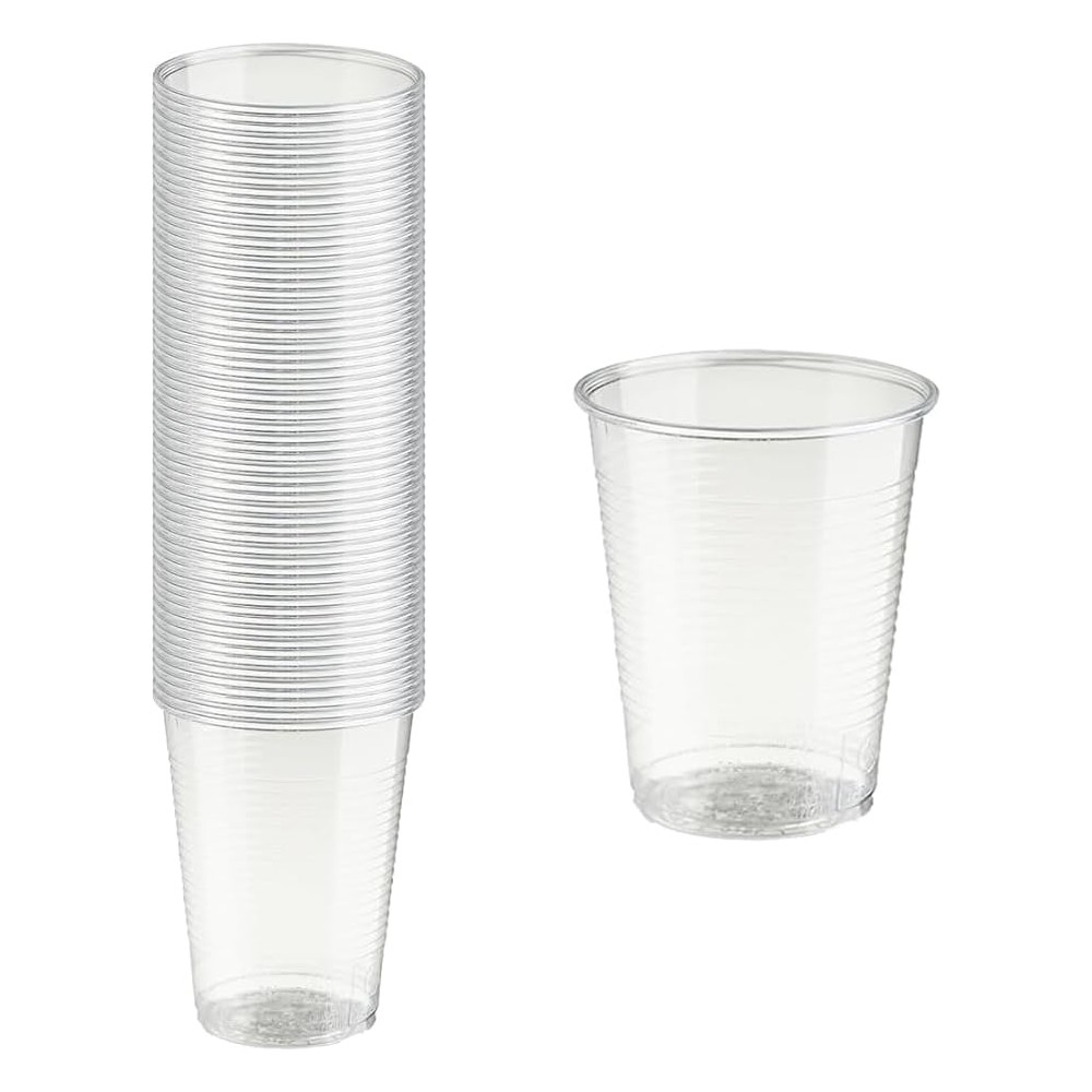 1000 Bicchieri trasparenti in Plastica per Acqua 200 CC 10 Confezioni da 100 pz Cadauna