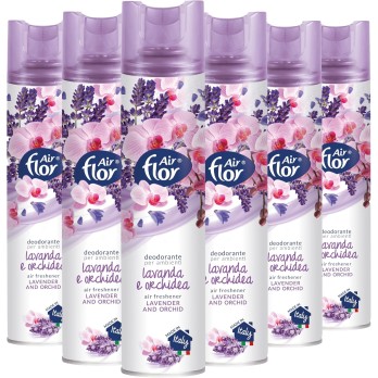 AIR FLOR | Profumatore per Ambienti Spray a Base Acquosa, Lavanda e Orchidea, 6 x 300 ml ASIN: B0F9YV37TP