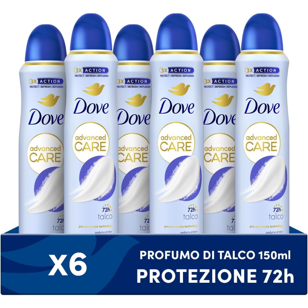Dove Deodorante Spray Advanced Care Talco 6 pz
