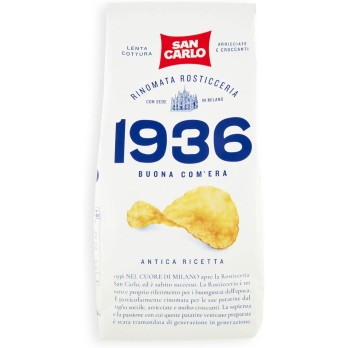 6X San Carlo 1936 Patatine Antica Ricetta Arricciate e Croccanti 150g