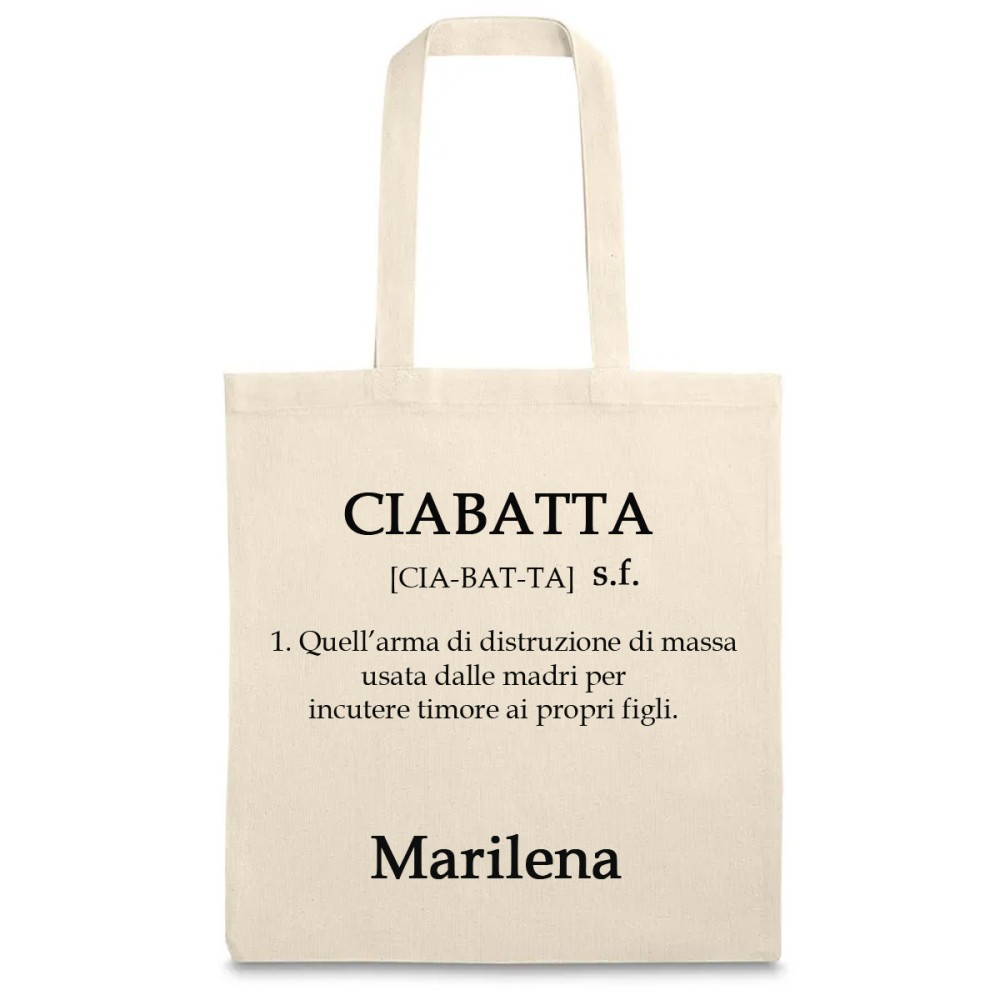Borsa Shopper " Ciabatta" in Tessuto Personalizzabile 2 pz