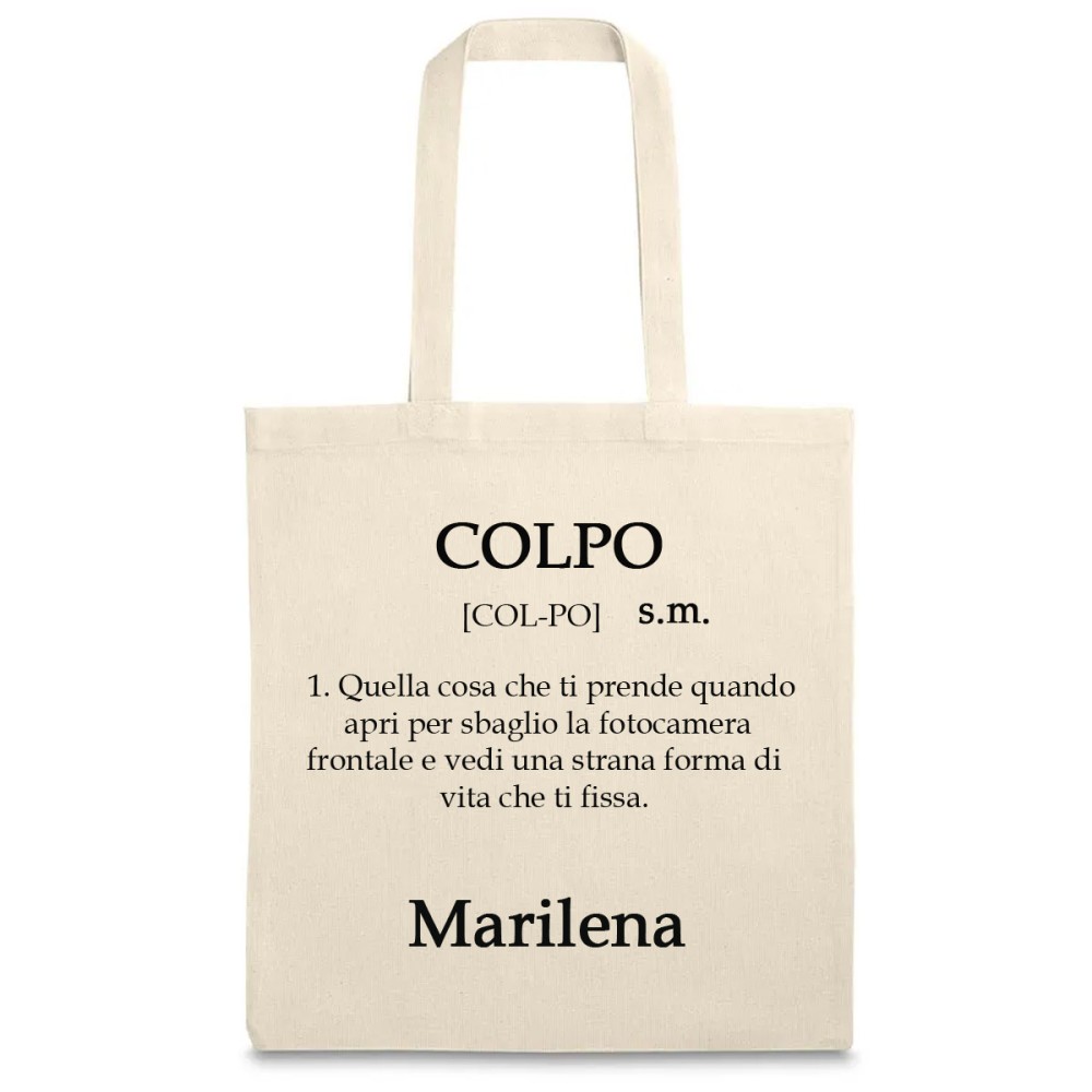 Borsa Shopper " Colpo " in Tessuto Personalizzabile 2 pz