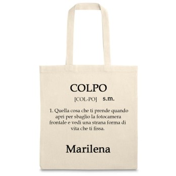 Borsa Shopper " Colpo " in Tessuto Personalizzabile 2 pz