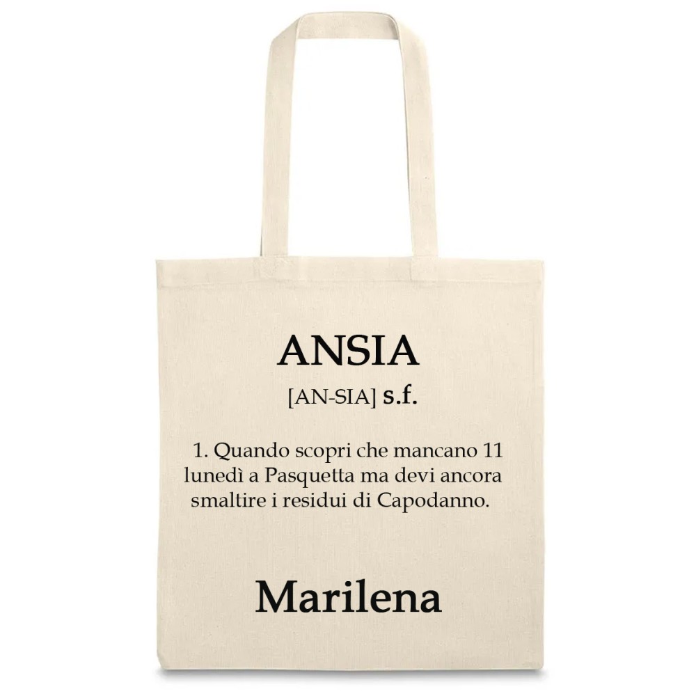 Borsa Shopper " Ansia" in Tessuto Personalizzabile 2 pz