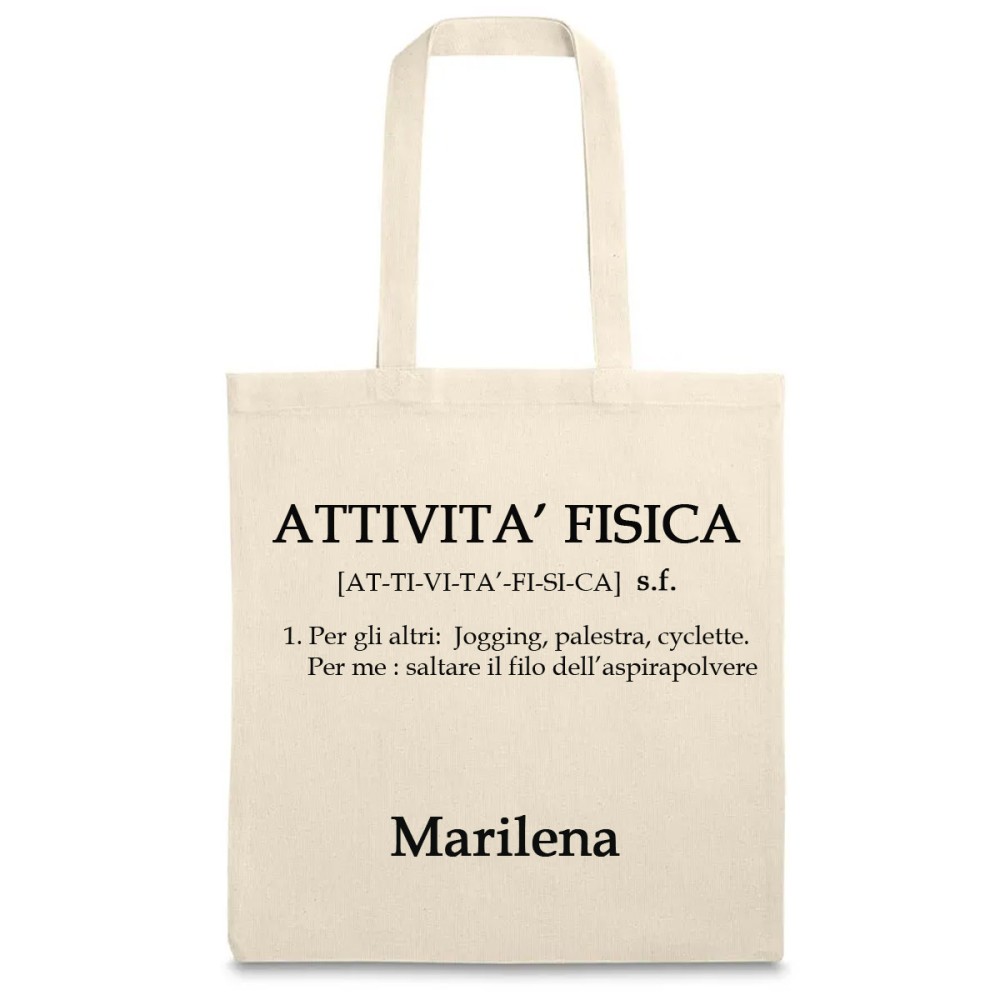 Borsa Shopper " Attività fisica " in Tessuto Personalizzabile 2 pz