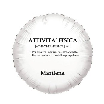 Palloncino foil personalizzabile Frase ironica Attività fisica