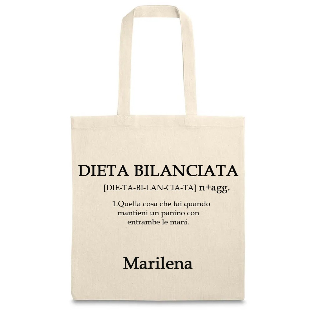 Borsa Shopper " Dieta Bilanciata " in Tessuto Personalizzabile 2 pz