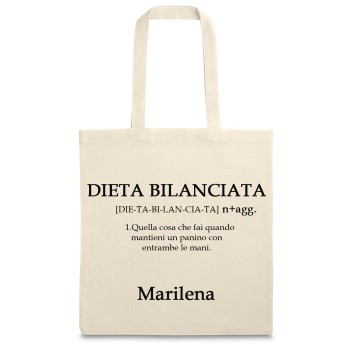 Borsa Shopper " Dieta Bilanciata " in Tessuto Personalizzabile 2 pz