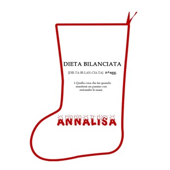 Calza della befana ironica " Dieta bilanciata " Personalizzabile