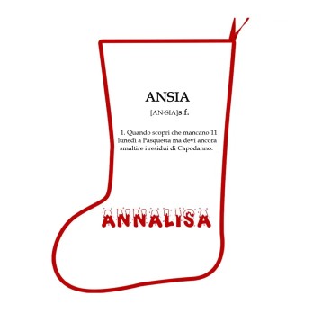 Calza della befana ironica " Ansia" Personalizzabile
