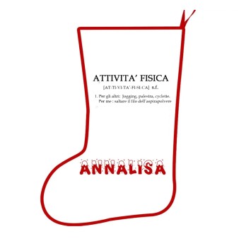 Calza della befana + tazza ironica " Attività fisica " Personalizzabile