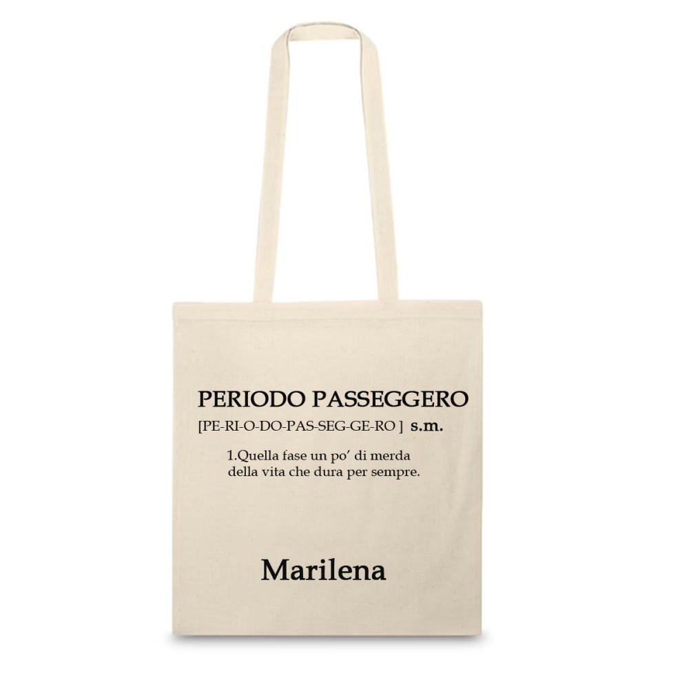 Borsa Shopper " Periodo Passeggero" in Tessuto Personalizzabile 2 pz