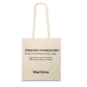 Borsa Shopper " Periodo Passeggero" in Tessuto Personalizzabile 2 pz