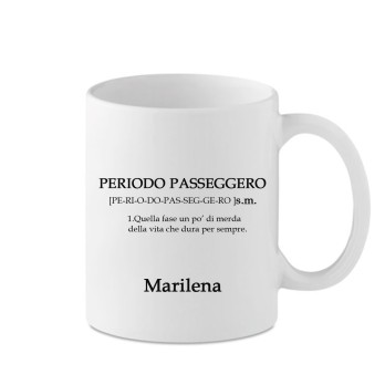 Calza della befana + tazza ironica " Periodo Passeggero " Personalizzabile