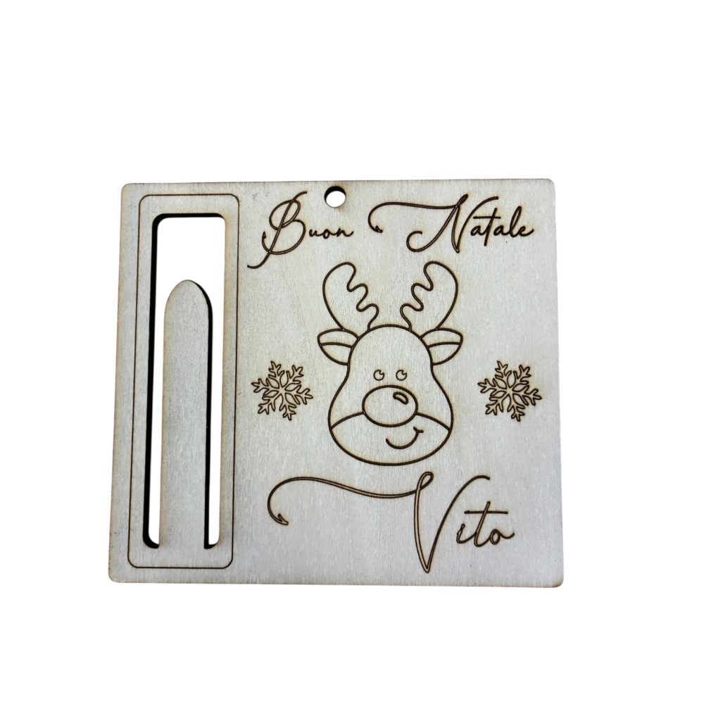 Biglietto Portasoldi Natalizio in legno Personalizzabile