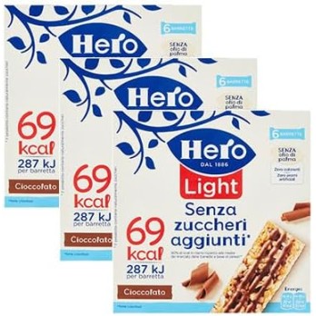 3X Hero Light Barretta ai Cereali con Cioccolato a Latte Senza Zuccheri Aggiunti 120g
