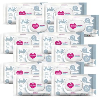 12 X Dea-lo Salviettine Igienizzanti Baby Bianco Latte – 72 Pezzi