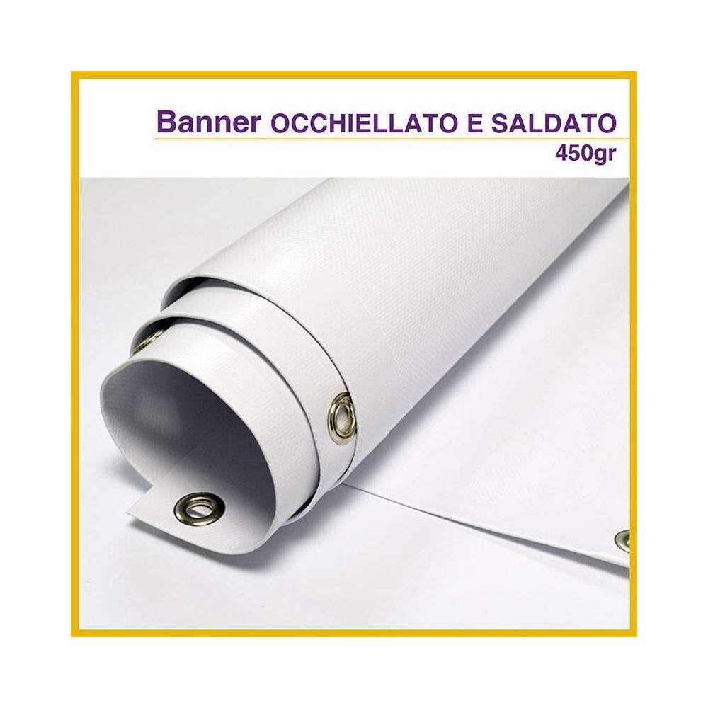 Striscione Banner in pvc personalizzabile per feste con occhielli