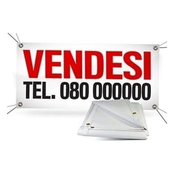 Striscione Banner in pvc personalizzabile per feste con occhielli