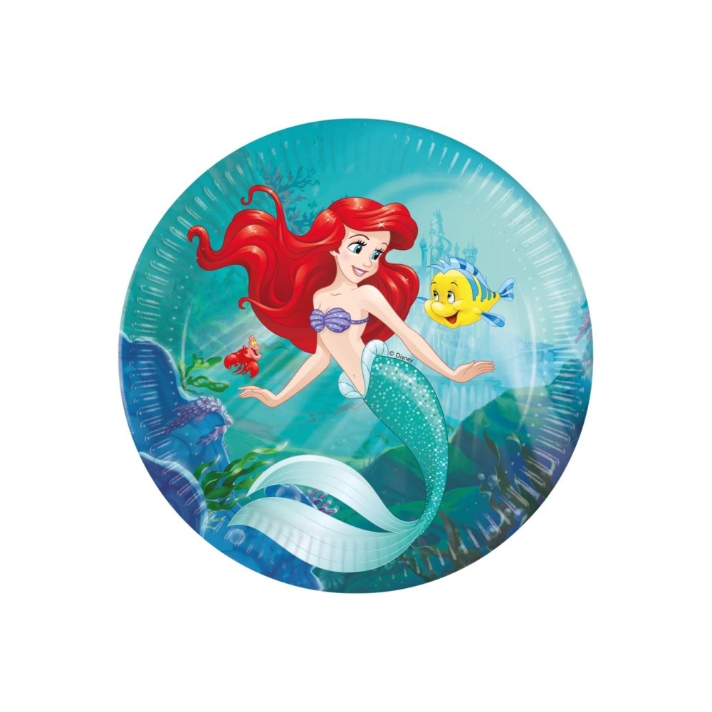 KIT 24 PERSONE SIRENETTA ARIEL CON PIATTI DESSERT