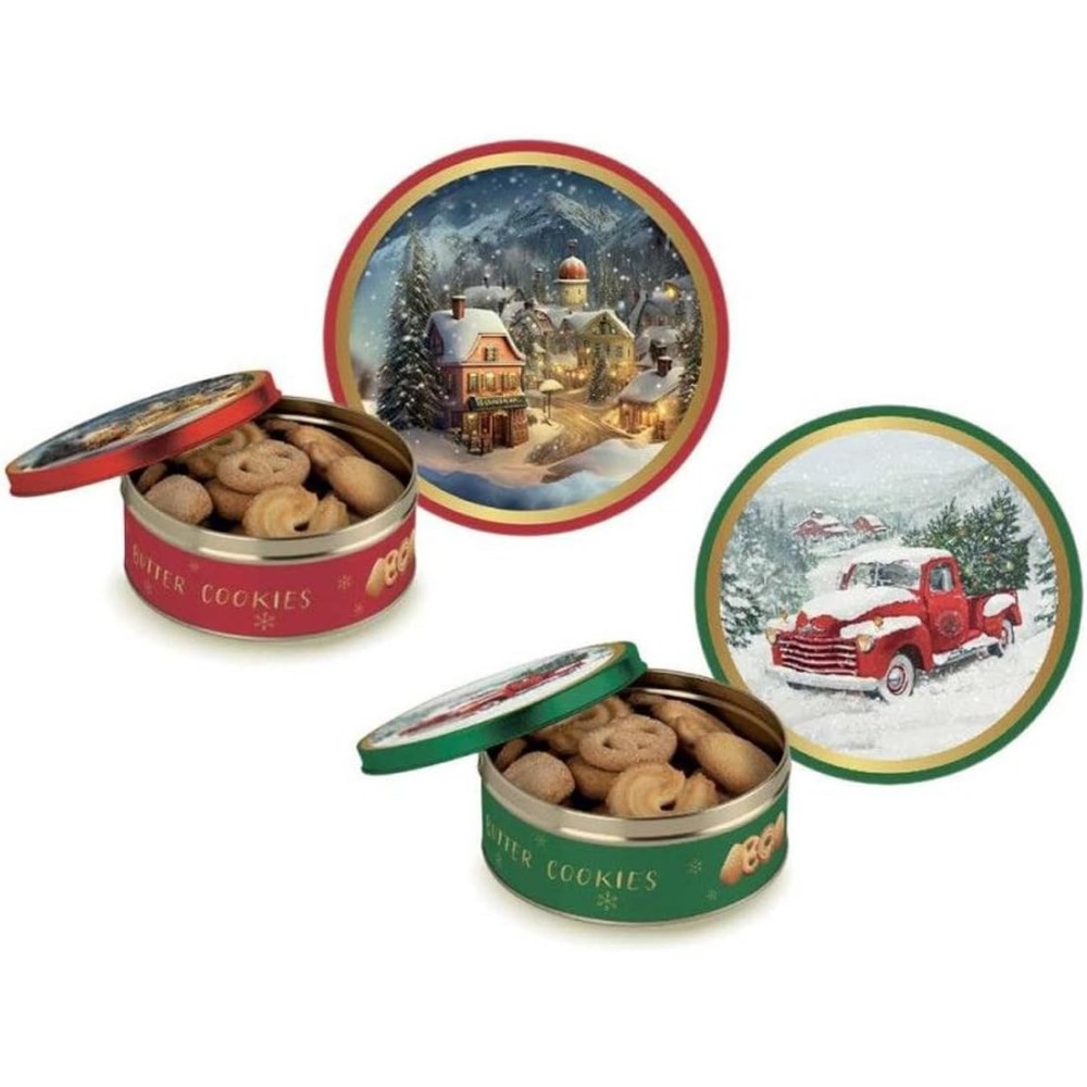 4 X mini confezione di biscotti danesi 114 g collezione natalizia