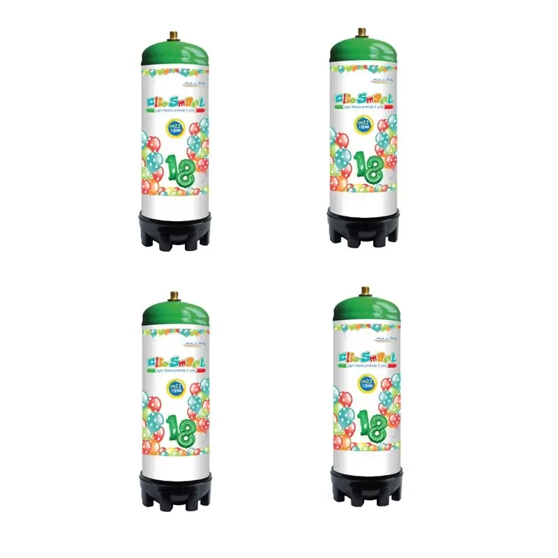 IRPot - 4 X BOMBOLE GAS ELIO SMART 2,2 L USA E GETTA PALLONCINI GONFIAGGIO FESTA