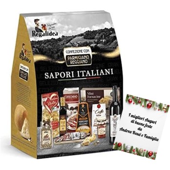Cesto natalizio "Sapori italiani" con biglietto augurale