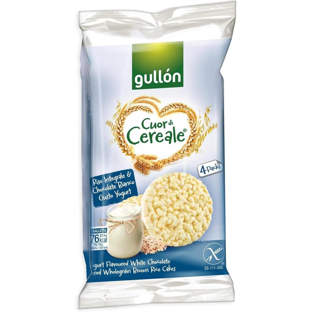 Gullon Cuor di Cereale Gallette di Riso Integrale con Cioccolato Bianco e Yogurt 125,2g