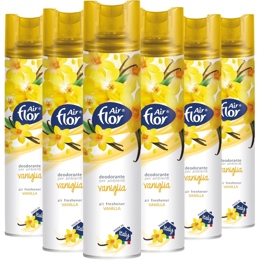 AIR FLOR | Profumatore per Ambienti Spray Vaniglia, 6 x 300 ml