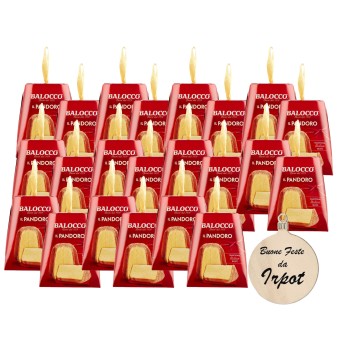 32 X Mini Pandoro Balocco 80 gr + 32 tag in legno