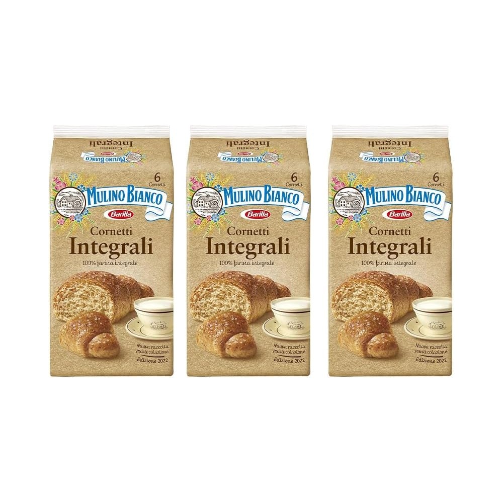 Mulino Bianco Cornetti Integrali, Confezione da 3 Pacchi