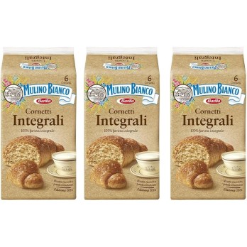 Mulino Bianco Cornetti Integrali, Confezione da 3 Pacchi