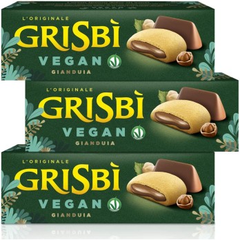 3X Grisbi Vegan Gianduia Frolle Ripiene di Crema Gianduia