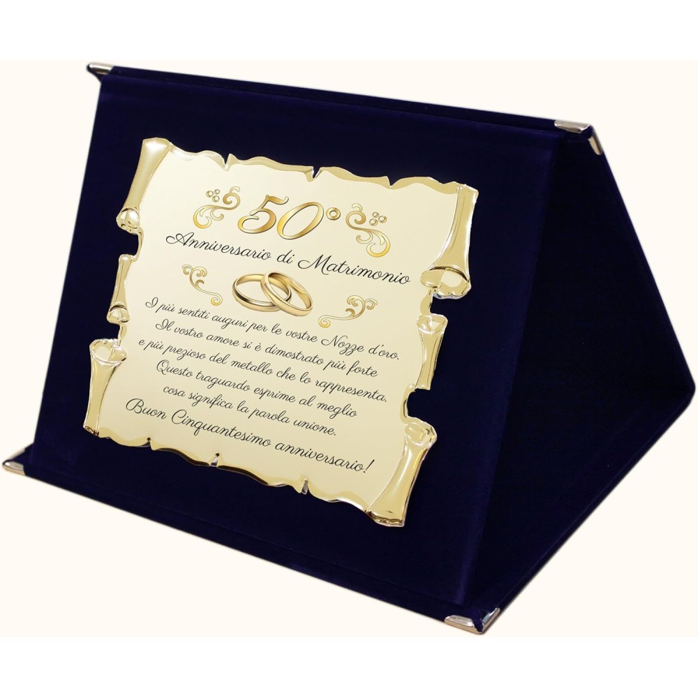 Targa Regalo cm pergamena Personalizzata cofanetto finta pelle