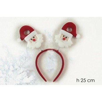 3 X CERCHIETTO ROSSO CON DUE BABBI NATALE A MOLLE