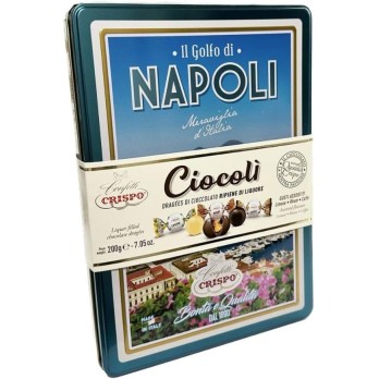 Crispo Cioccolatini Ciocolì - Elegante Scatola in Latta con Rappresentazione Città
