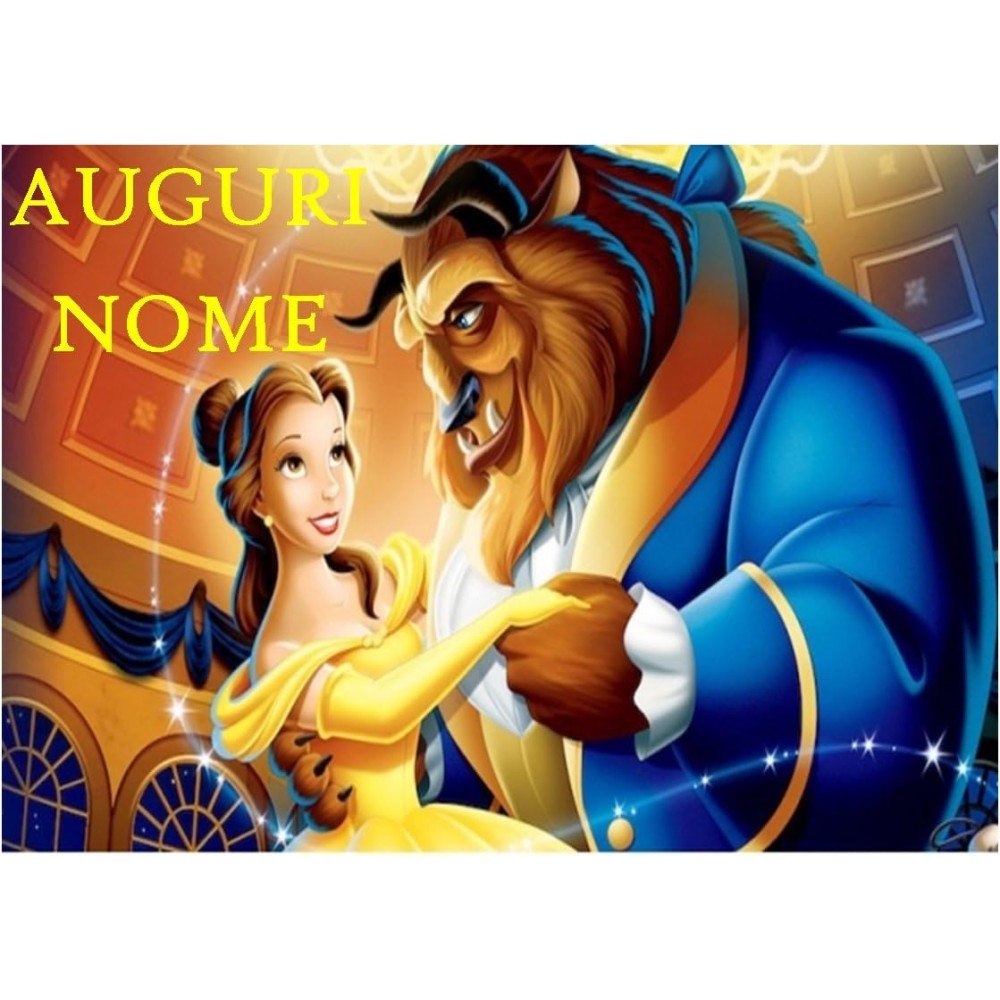 Cialda rettangolare Bella e Bestia personalizzabile