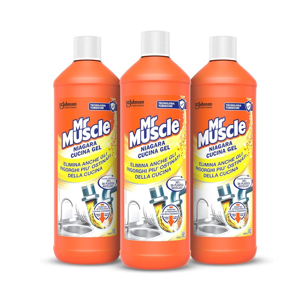 12 Pezzi da 1000ml di Mr. Muscle Niagara Cucina Gel Stura Lavandini e Scarichi