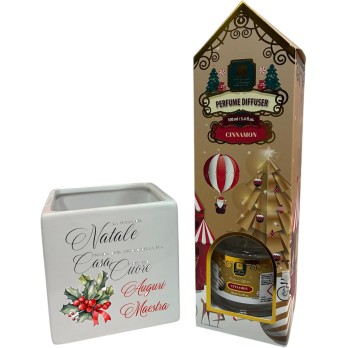 Vaso Natalizio per Maestra personalizzabile + profumatore 100 ml