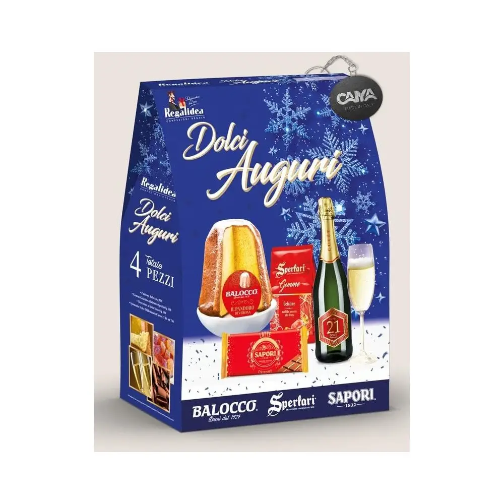 Cesto Natalizio Regalidea "Dolci Auguri" blu version