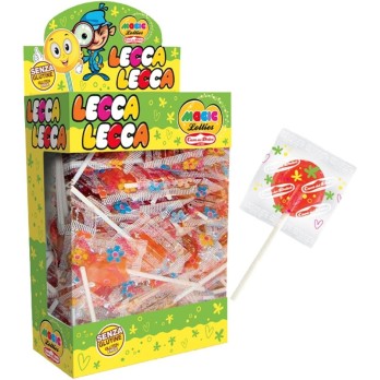 Lecca Lecca piatte al gusto frutta confezione da 100 pezzi - Magic Lollies colorate incartate singolarmente - Senza Glutine
