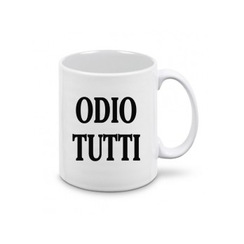 Tazza " ODIO TUTTI " divertente personalizzabile