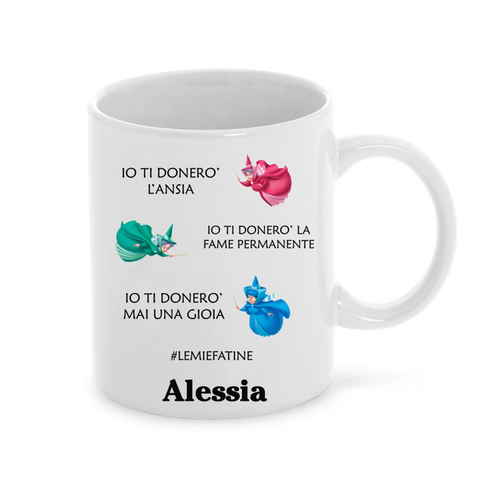 Tazza Ansia Fame Mai Una Gioia Fatine personalizzabile