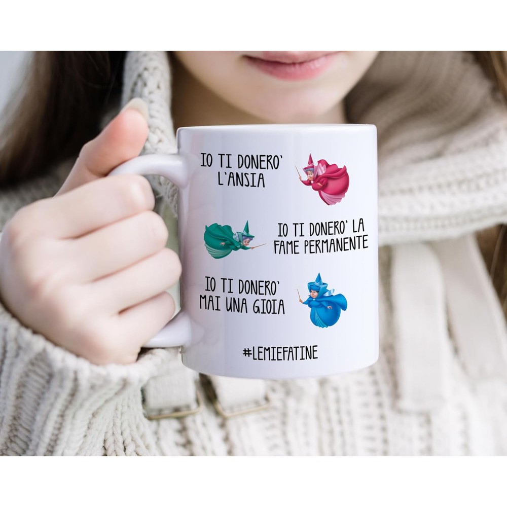 Tazza Ansia Fame Mai Una Gioia Fatine personalizzabile