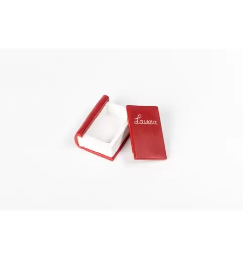 10 X LIBRO CERAMICA ROSSO BOMBONIERA LAUREA