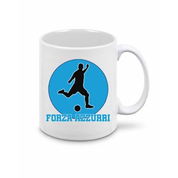 Pallone Napoli FORZA AZZURRI n.5, tazza e tromba stadio ad aria